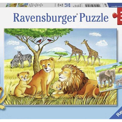 Ravensburger puzzle Dečije puzle - 2x12 - Životinje - Elefant, Lion & Co. 2x12 delova RA07606