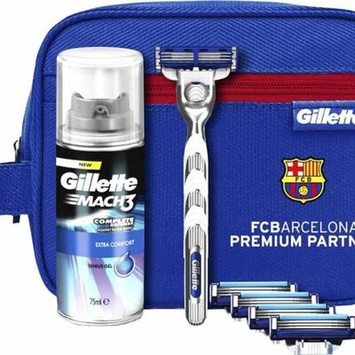 Gillette Mach 3 Turbo brijač gel i torbica FC Barcelona 501405