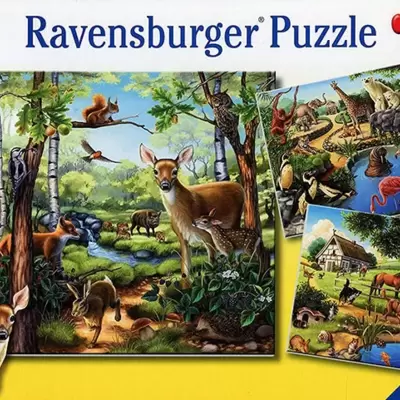 Ravensburger puzzle Dečije puzle - 3x49 - Životinje - Animals  3x49 delova RA09265