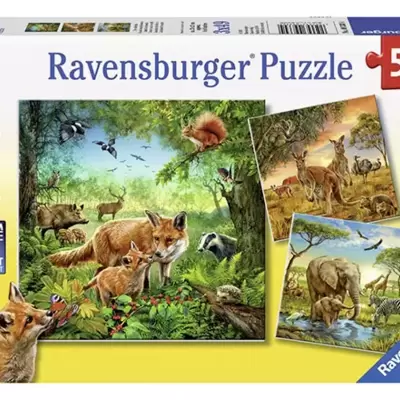 Ravensburger puzzle Dečije puzle - 3x49 - Životinje - Animals of the Earth  3x49 delova RA09330