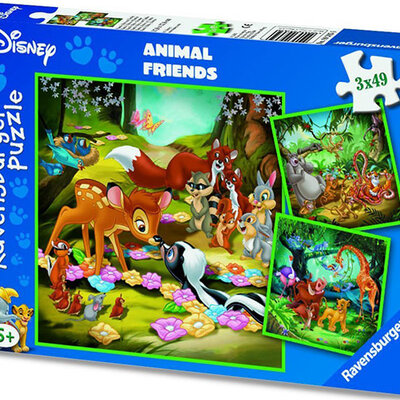 Ravensburger puzzle Dečije puzle - 3x49 - Disney - Animal Friends - Bambi, Balu i Simba 3x49 delova RA09365