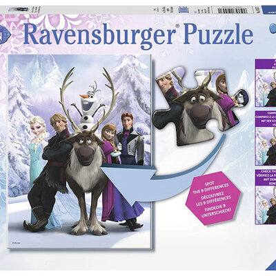 Ravensburger puzzle Dečije puzle - XXL - Disney - Frozen - Difference Hidden Changes - Skrivene razlike  100 delova RA10557