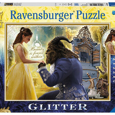 Ravensburger puzzle Dečije puzle - XXL - Glitter puzzle - Disney - Beauty and The Beast - Lepotica i zver   100 delova RA10960