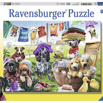 Ravensburger puzzle Dečije puzle - XXL - Životinje - Kučići - Colorful Washing Day   100 delova RA10596