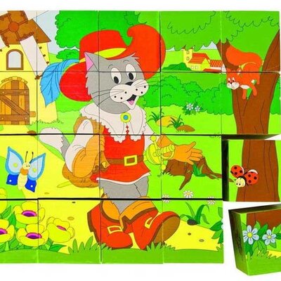 WoodyLand Drvene puzzle kocke Bajke 90247