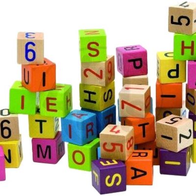 WoodyLand Drvene kocke sa brojevima i slovima 90644