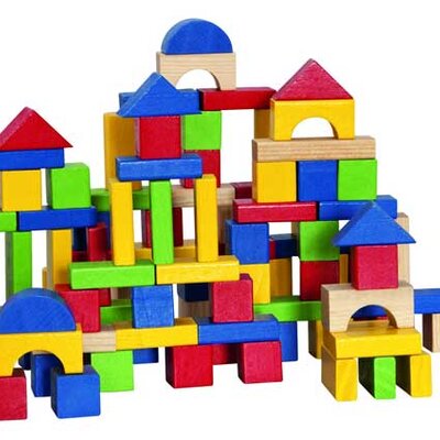 WoodyLand Drvene kocke 100 komada 90652