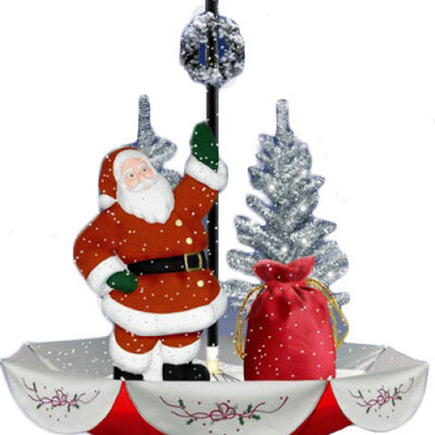 Novogodišnja Dekoracija 75 cm - Deda Mraz, Lampa, Sneg, Jelke, Kišobran