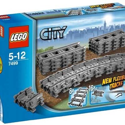 LEGO® City kocke Flexible and Straight Tracks – Fleksibilne i prave šine  24 dela 7499