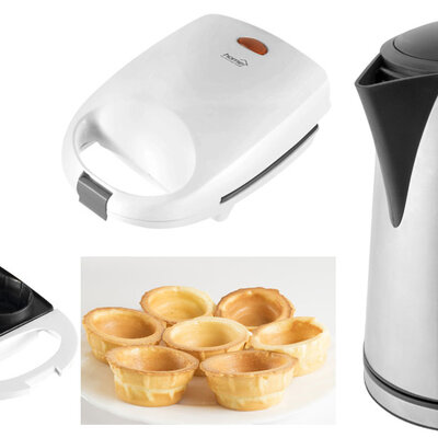 Komplet aparat za korpice-galete i INOX električni bokal