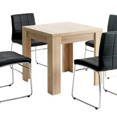 Trpezarijska garnitura Nela Sto i 4 stolice crne