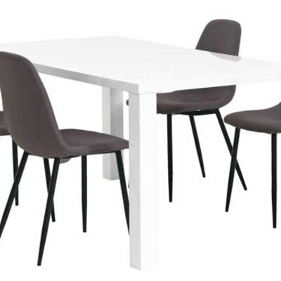 Trpezarijska garnitura Omix Sto i 4 stolice siva-crna