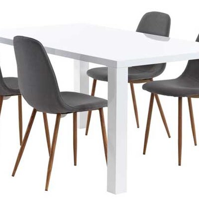 Trpezarijska garnitura Omix Sto i 4 stolice siva-hrast