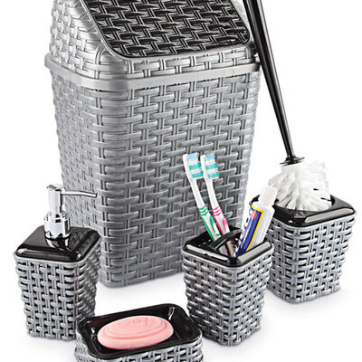 Komplet PE Ratan Galanterije Za Kupatilo 5 u 1 Violet House