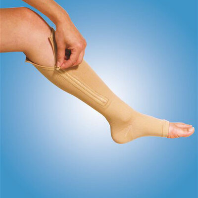 Zip sox - Kompresione čarape sa ziperom bež