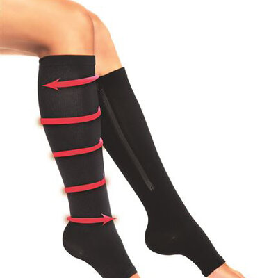 Zip sox - Kompresione čarape sa ziperom crne S-M