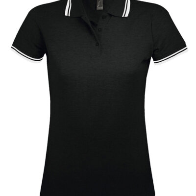 Sols Pasadena Ženska majica sa kragnom vel. XXL Black/White 00578