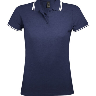 Sols Pasadena Ženska majica sa kragnom vel. L French Navy/White 00578