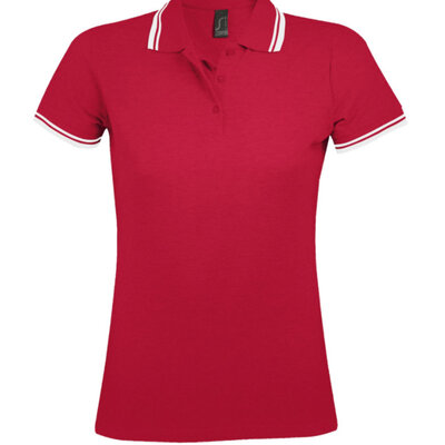 Sols Pasadena Ženska majica sa kragnom vel. XL Red/White 00578