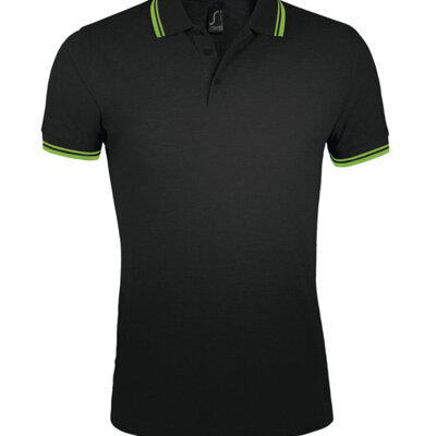 Polo majica za muškarce veličina M Sols Pasadena Black/Lime 00577