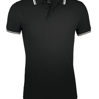 Polo majica za muškarce veličina XXL Sols Pasadena Black/White 00577