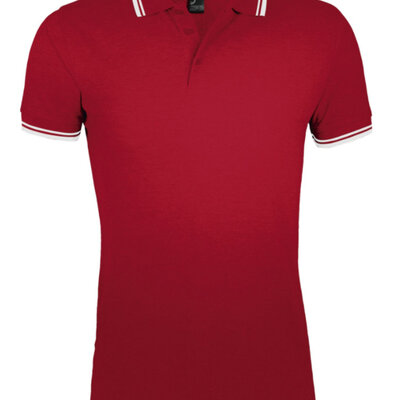 Polo majica za muškarce veličina M Sols Pasadena Red/White 00577