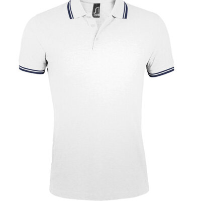 Polo majica za muškarce veličina 3XL Sols Pasadena White/Navy 00577