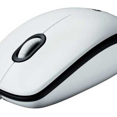 Logitech žični miš M100 bela