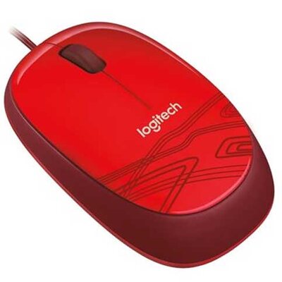 Logitech žični miš M105 crvena