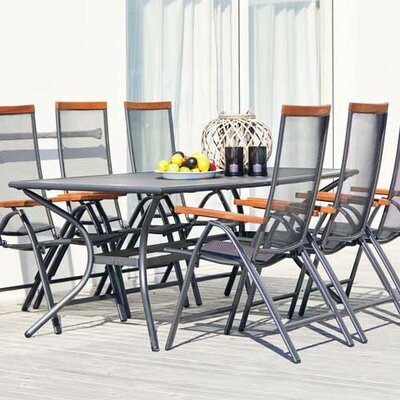 Baštenska garnitura Laura+ Sto i šest podesivih stolica