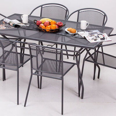 Velika Baštenska Garnitura Od Metala Cefalu - 6 Stolica i Sto