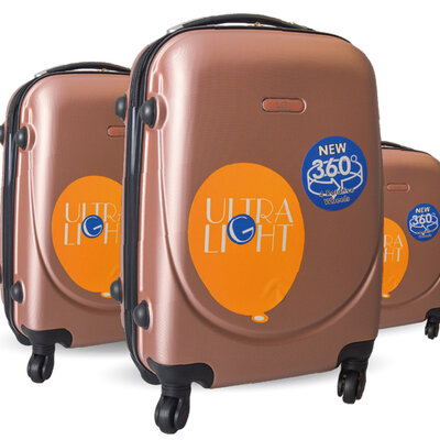 Komplet Od 3 Tvrda Kofera Za Putovanja Sazio Monaco Pink-Gold