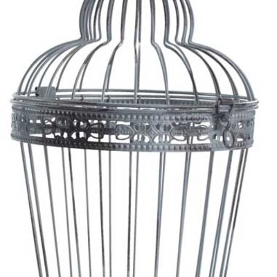 Ukrasni kavez za saksiju sa cvećem Siva