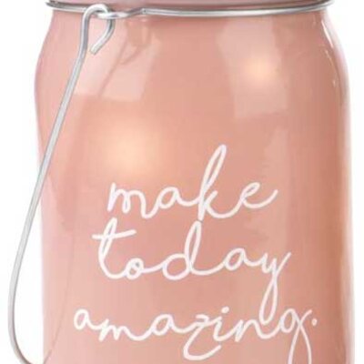 Fenjer u obliku tegle sa LED svetlom Ružičasti