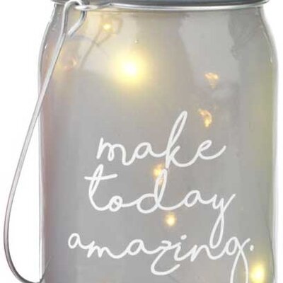 Fenjer u obliku tegle sa LED svetlom Svetlo siva