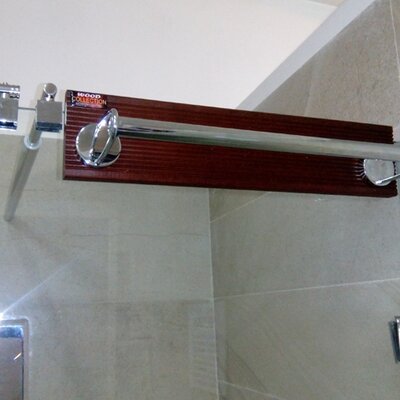 Držač peškira za staklo i zid na tikovini 40cm