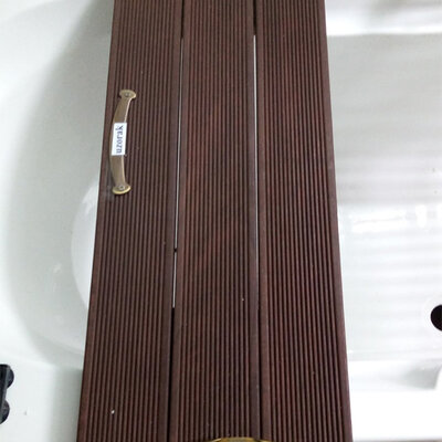 Polica za kadu od tikovine 80 cm