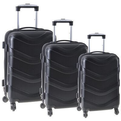 3 Putna Kofera - Crni Komplet - Sazio Rome