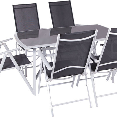 Baštenska Garnitura Capri - 6 Podesivih Stolica - 7 Nivoa i Sto