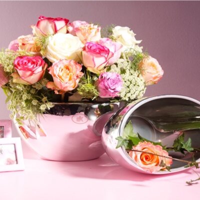 Soendgen keramička posuda Larissa 25 x 15 x 13cm srebrna