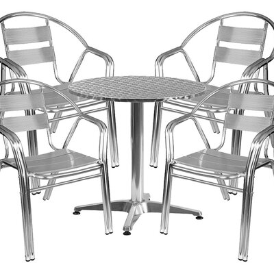 Aluminijumska bistro garnitura 4 stolice i sto