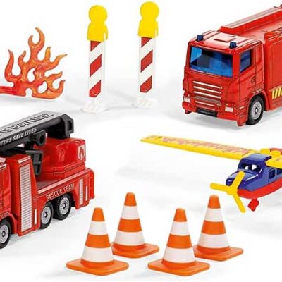 SIKU Igračke set Vatrogasna vozila - Vatrogasci - Kamioni i avion 6330
