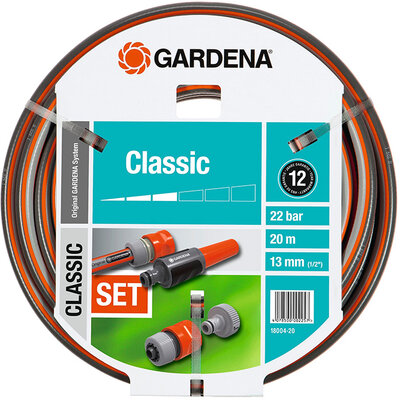 Gardena baštensko crevo 20 metara 13 mm (1/2 inča) sa nastavcima i prskalicom u setu GA 18004-20