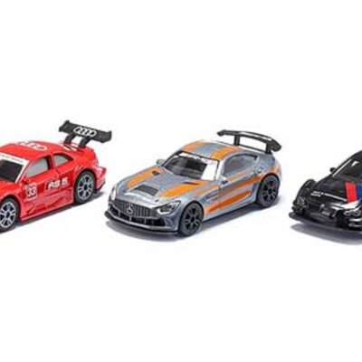 SIKU Igračke Automobilčići - Set trkački automobili - Mercedes-AMG GT4, Audi RS 5 Racing i BMW M4 Racing 6331