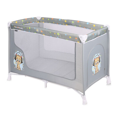 Lorelli Prenosivi krevetac za bebe San Remo Grey Cute Kitten