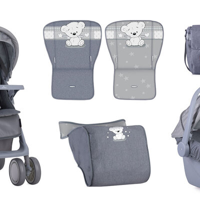 Lorelli Kolica za bebe FOXY Set 2 u 1 Grey My Teddy