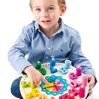 WOODY Didaktički drveni sat za decu 90222