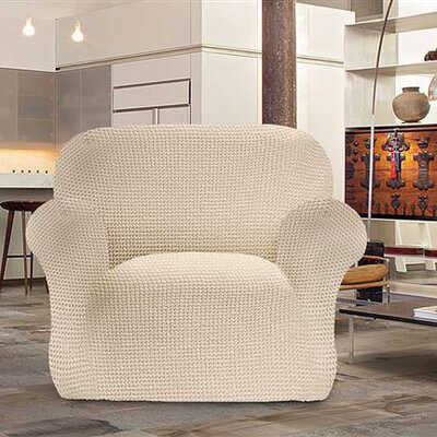 Bielastična presvlaka za fotelju bež