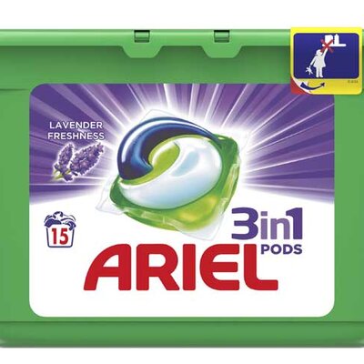 Ariel 3in1 Pods Lavander Kapsule praška za pranje veša 15kom.