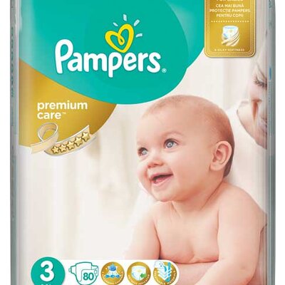 Pelene Pampers Premium Care JP3 midi 5-9kg 80 kom.